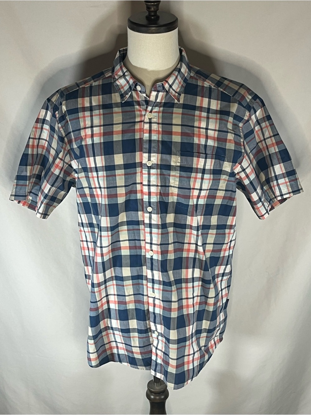 Patagonia Men’s Organic Cotton Blue Coral Short Sleeve Button Down Shirt XL